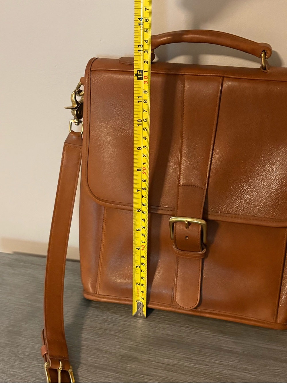 Coach Vintage Leather Emerson Laptop Bag with Brass Hardware - Picture 10 of 14
